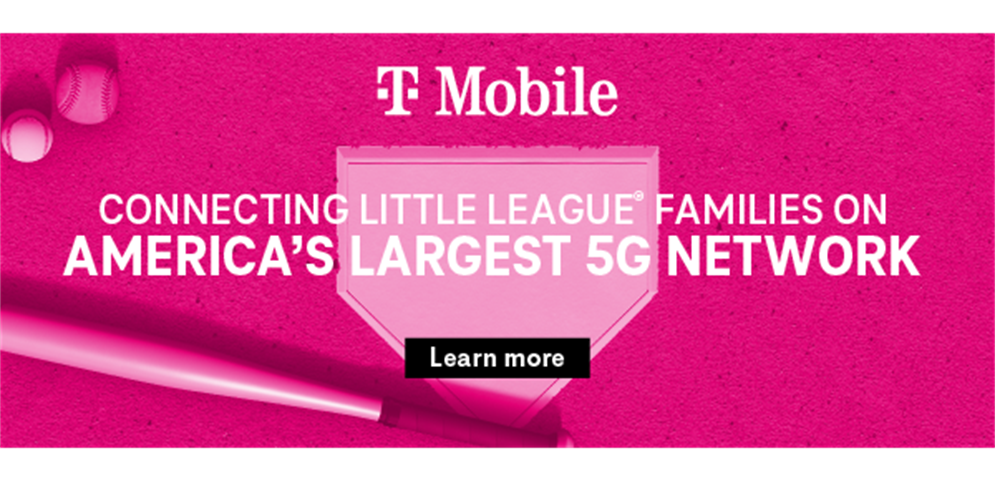 Excited to team up with @tmobile all season long, helping Little League families stay connected from home to home plate.
